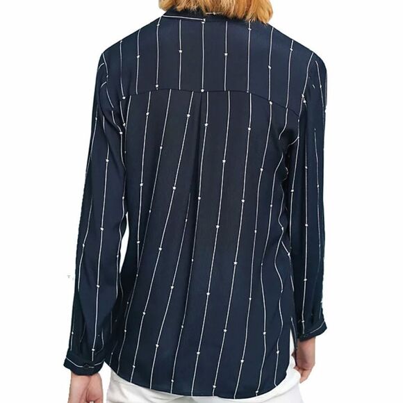 Rails - "Rhea" Stars and Stripes Necktie Blouse - Size XS, Navy Blue, White - Picture 2 of 13